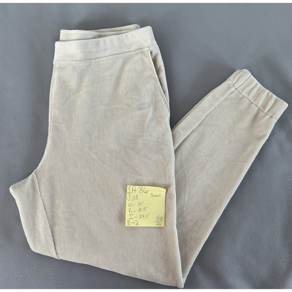J Jill Women's Corduroy Stretch Pans Jogger Sz Small Beige Pull On - Picture 9 of 9